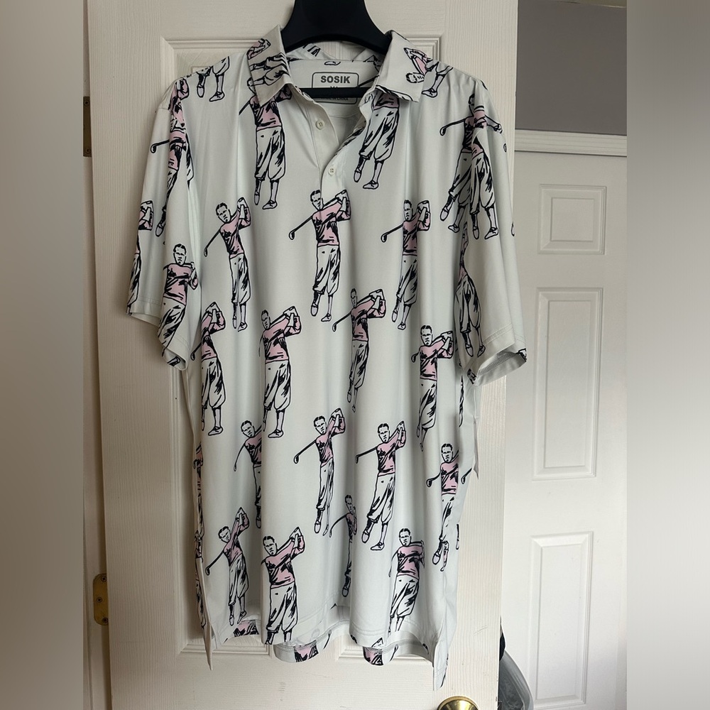 NEVER WORN SOSIK Bobby Polo Shirt In Cloud Blue SIZE XL